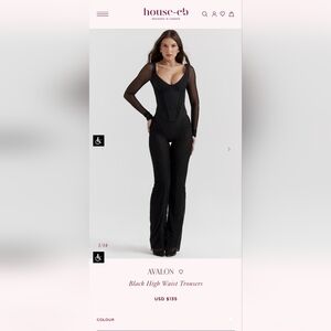 House Of CB Avalon Black Mesh Trousers Size Small NWOT